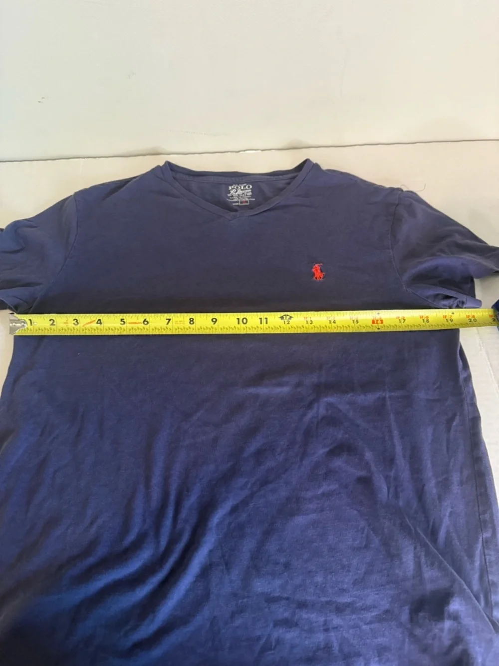 Polo by Ralph‎ Lauren Navy V-Neck Tee with Red Pony